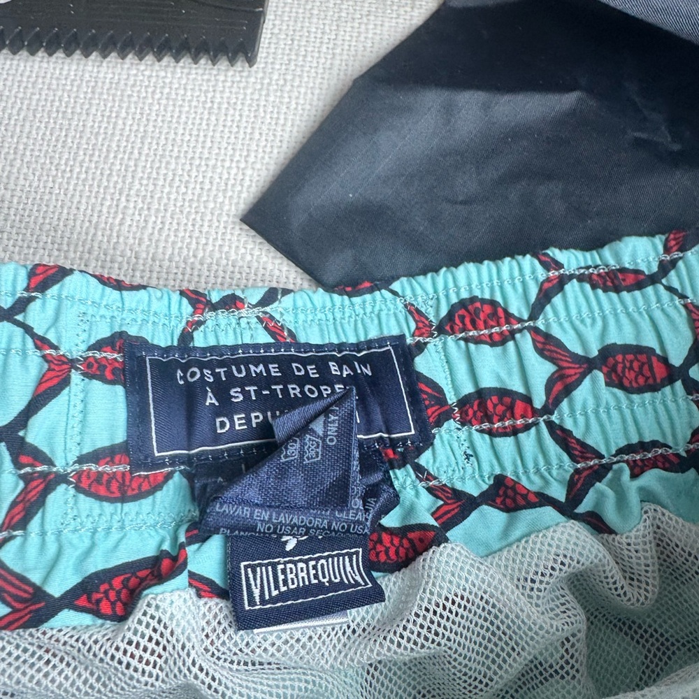 Vilebrequin Aqua and Red Geometric Swim Shorts - Picture 3 of 3